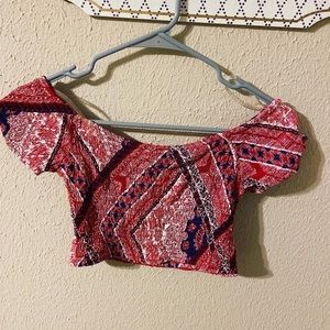 Red White Blue Crop Top